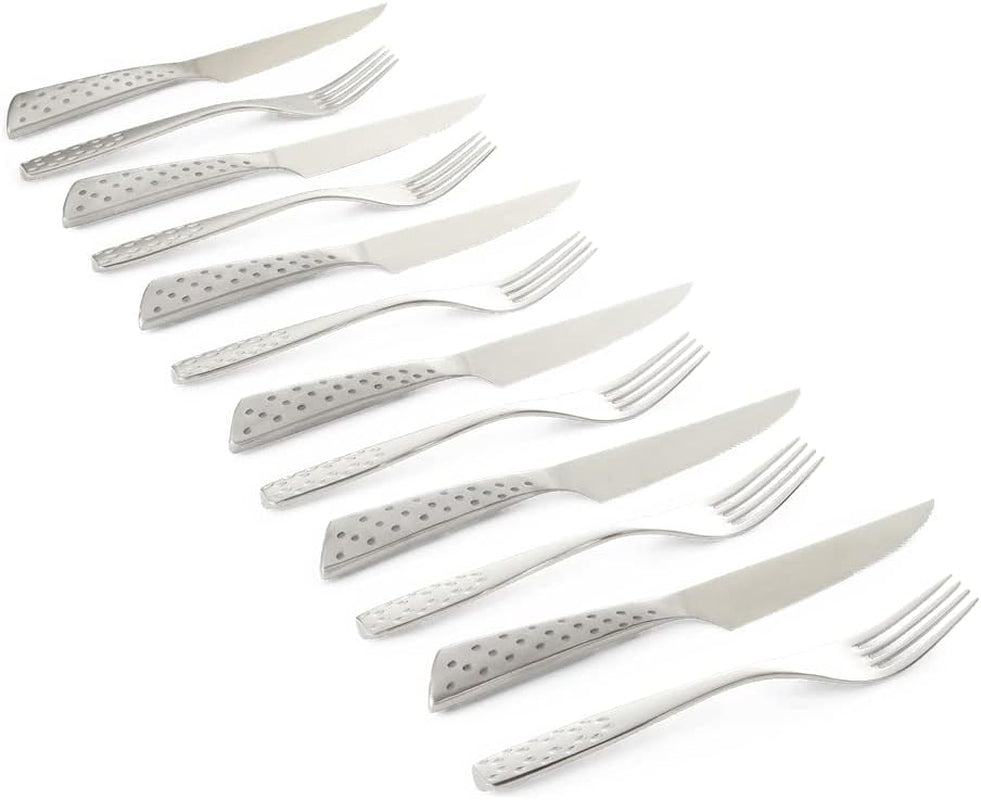 Zestaw do steków Weber Deluxe, 6 sztuk, konstrukcja monoblokowa ze stali nierdzewnej, wyjątkowo ostry, ergonomiczny uchwyt Kitchen Naty Shop