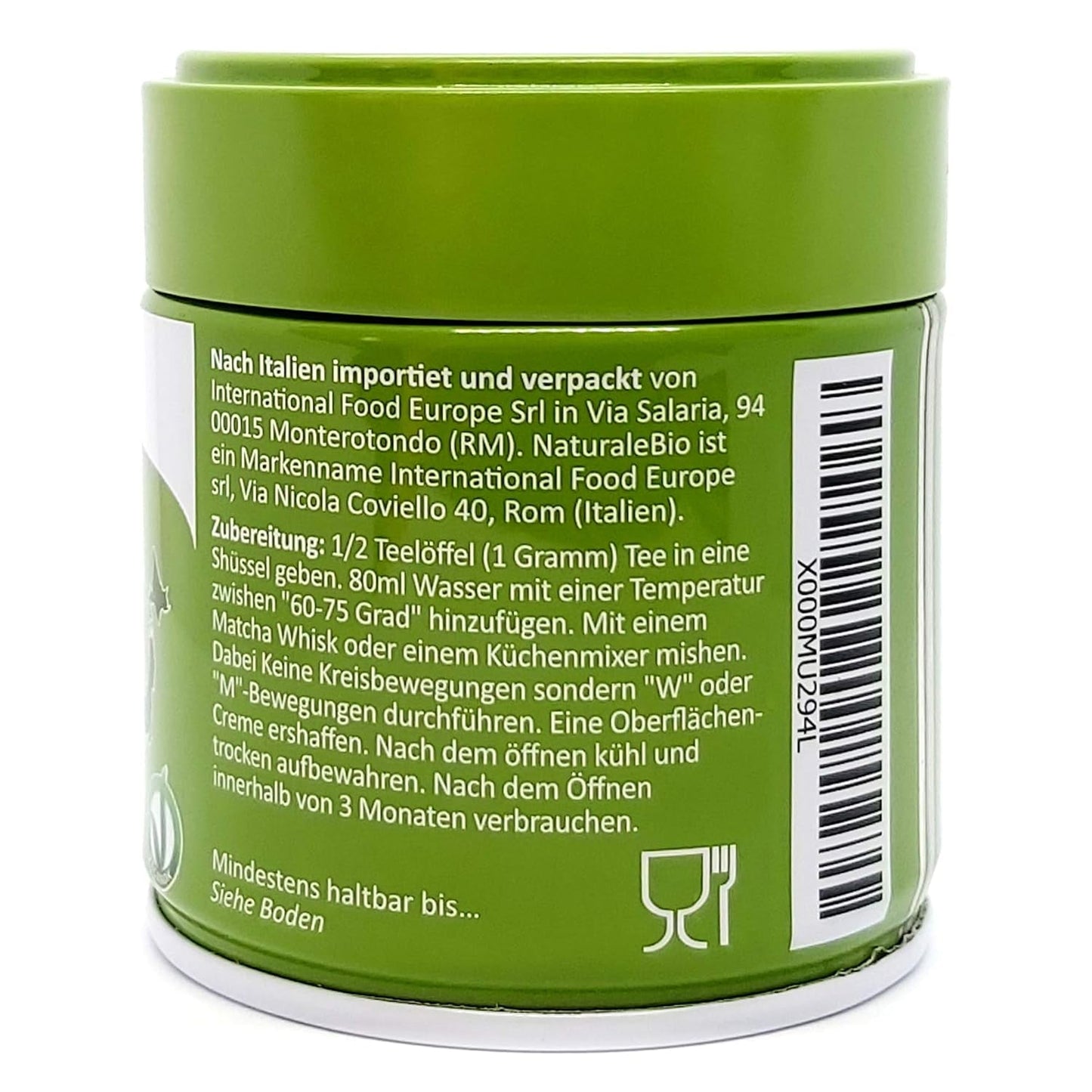 Naturalebio Ceremonial Grade Matcha Tea Powder Oryginalna zielona herbata z Japonii. Ceremonialna zielona herbata w proszku Matcha wyprodukowana w Uji w Kioto. Idealny do picia, gotowania i latte. Pudełko 30 g.