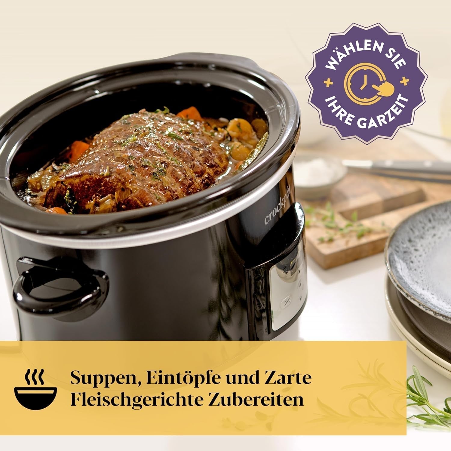 Cyfrowa wolnowar Crockpot, 3,5 L (3 do 4 osób), Wolnowar CSC113X Naty Shop