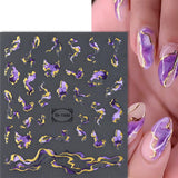 JMEOWIO Nagelsticker Marmor French Tip 8 Blatt Nail Art Naklejka Selbstklebend Nagelaufkleber Dekoration Nageldesign Zubehör