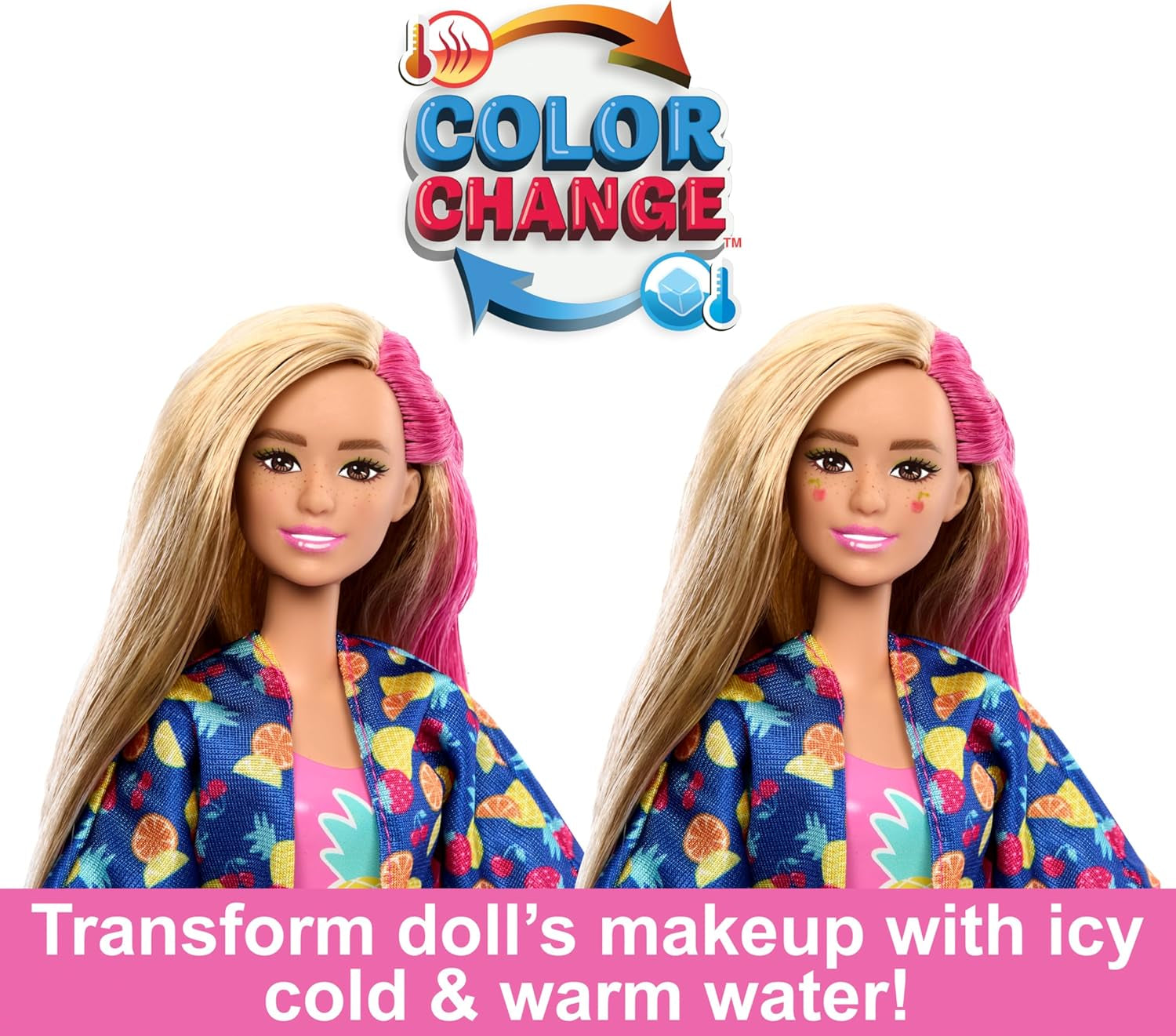 Zestaw upominkowy BARBIE Pop Reveal Rise & Surprise — ponad 15 niespodzianek, w tym 1 lalka Barbie, akcesoria plażowe zapewniające wesołą i owocową zabawę dla dzieci w wieku od 3 lat, HRK57