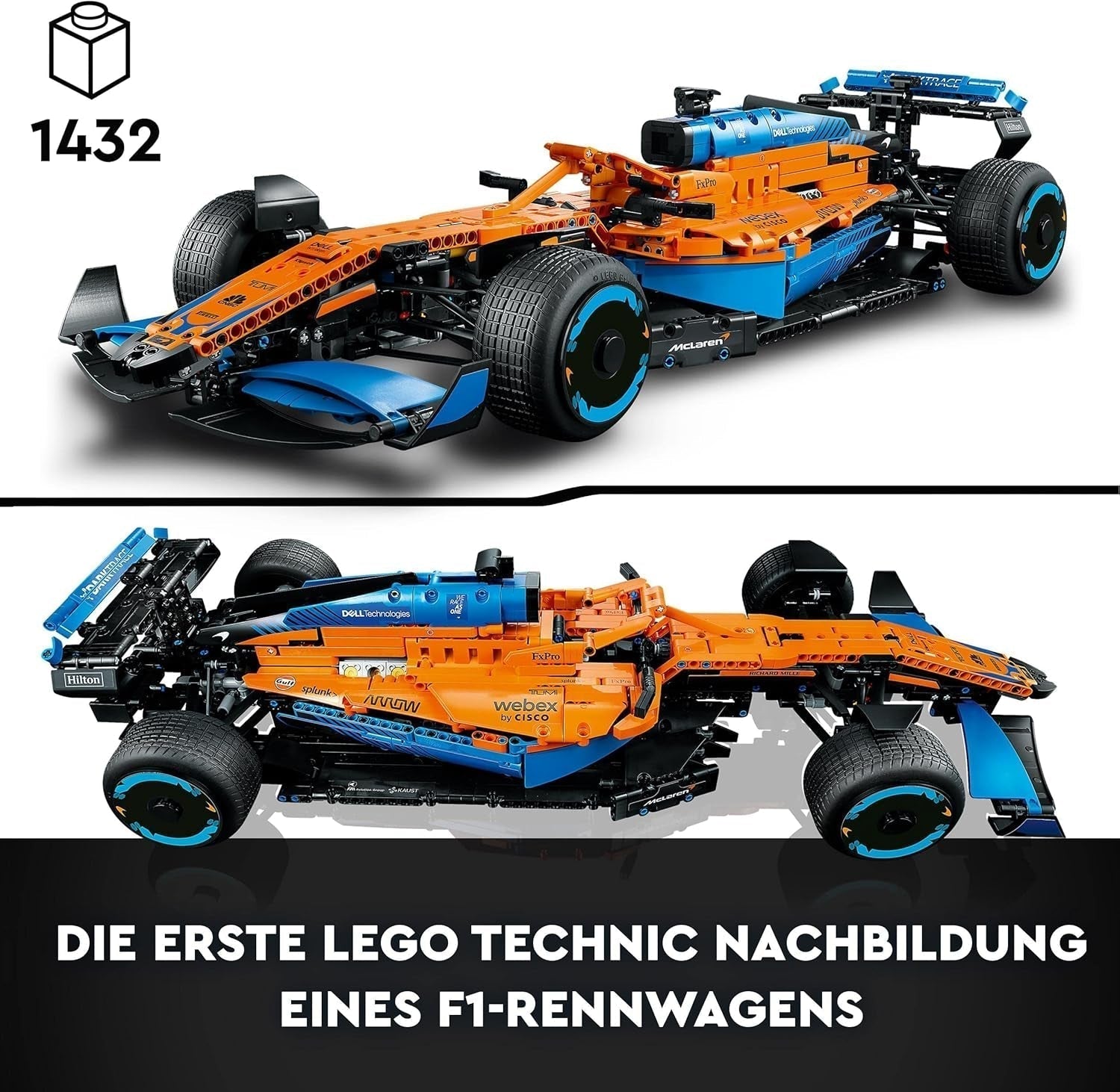 Lego Technic Samochód wyścigowy Formuły 1 McLaren — dorosły model F1 z silnikiem V6 i układem kierowniczym — Prezent dla fanów sportów motorowych i kolekcjonerów — 42141 Zestawy do budowania Besuche den LEGO-Store