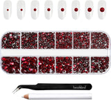 Beadsland 2500 szt. Glas Nailart Strasssteine ​​​​Kristall Flatback Edelsteine ​​​​Runde, ​​Für Handwerk Gemischt 8 Größen SS4 ~ SS30 Mit Picking Pinzette Und Stift (Kristall Weiss)