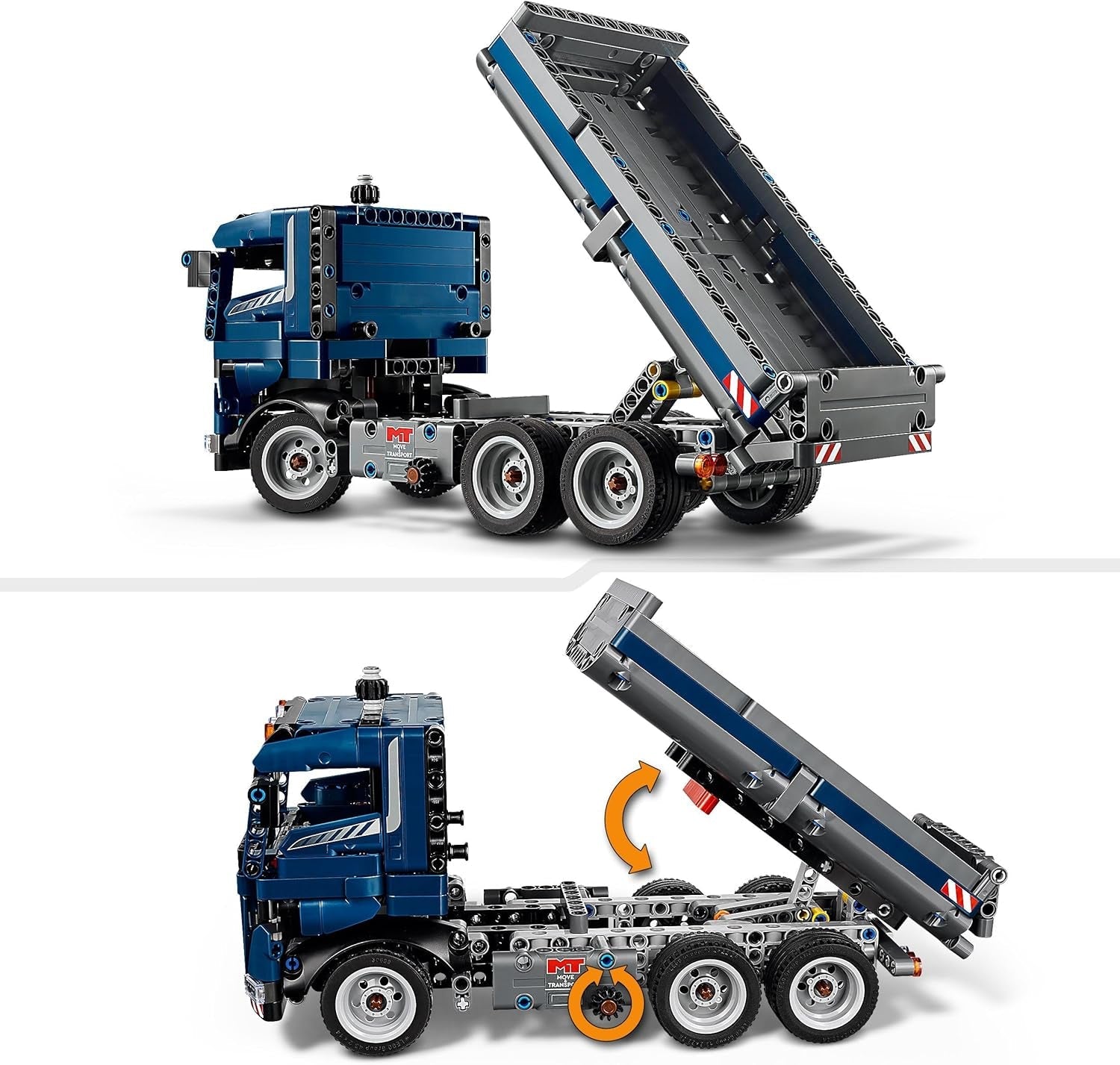 Zabawka LEGO Technic Wywrotka z kierownicą i ruchomą wywrotką - niebieski pojazd budowlany - pomysł na prezent na urodziny lub święta - zestaw konstrukcyjny dla chłopców i dziewcząt od 9 lat 42203 Zestawy konstrukcyjne Besuche den LEGO-Store