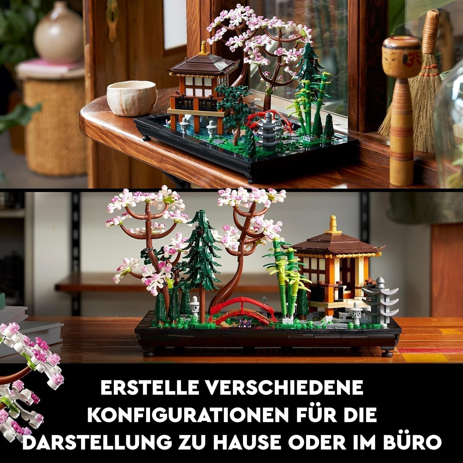 Lego Icons Ogród ciszy — Zestaw botaniczny dla dorosłych Zen z kwiatami lotosu — Konfigurowalna dekoracja biurka inspirowana kuchnią japońską — Prezent dla kobiet i mężczyzn 10315 Zestawy do budowania Besuche den LEGO-Store