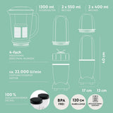 Gourmetmaxx Mr Magic Blender, Smoothie Maker z pakietem akcesoriów Xxl Naty Shop