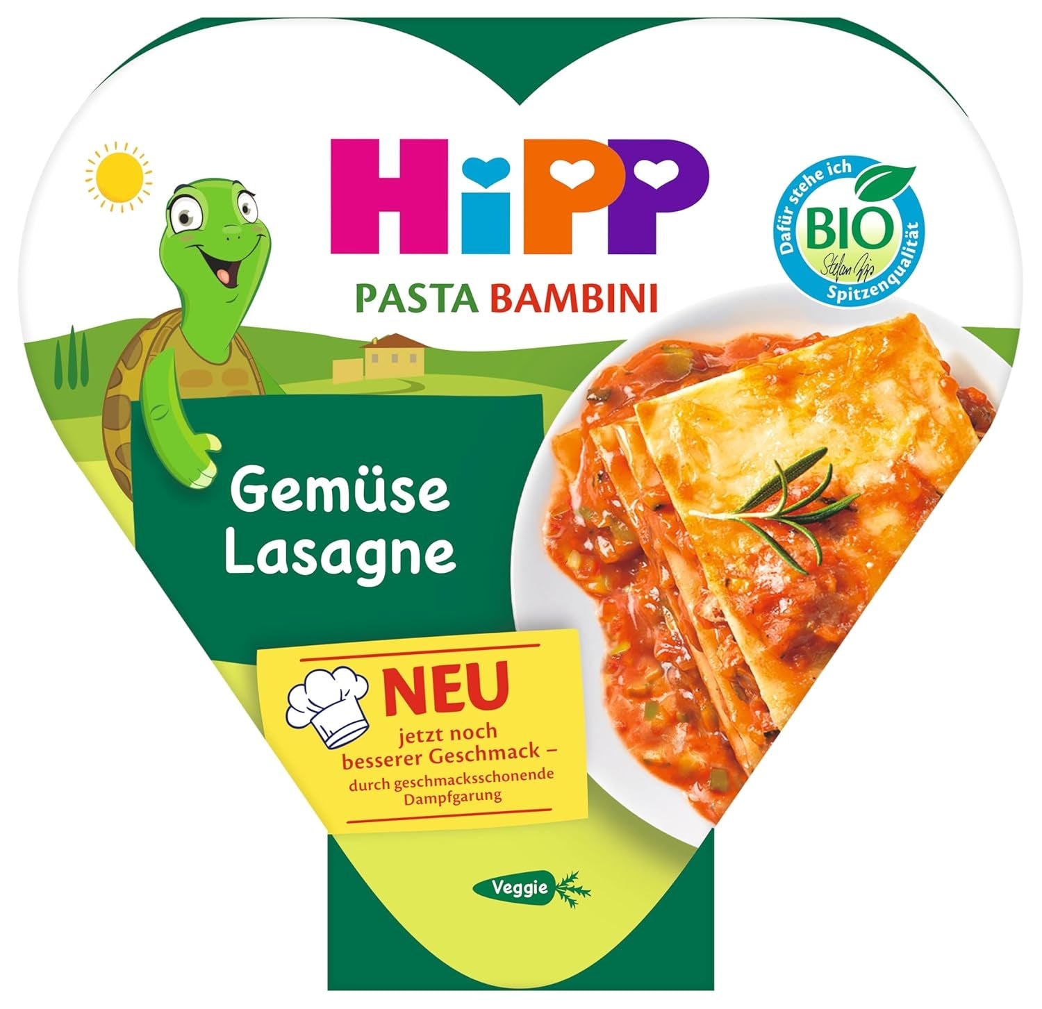 HiPP organiczna lasagne warzywna (6 x 250g), posiłek od 1 roku, lekko gotowana na parze, wegetariańska, sezonowana dla dzieci, jakość organiczna