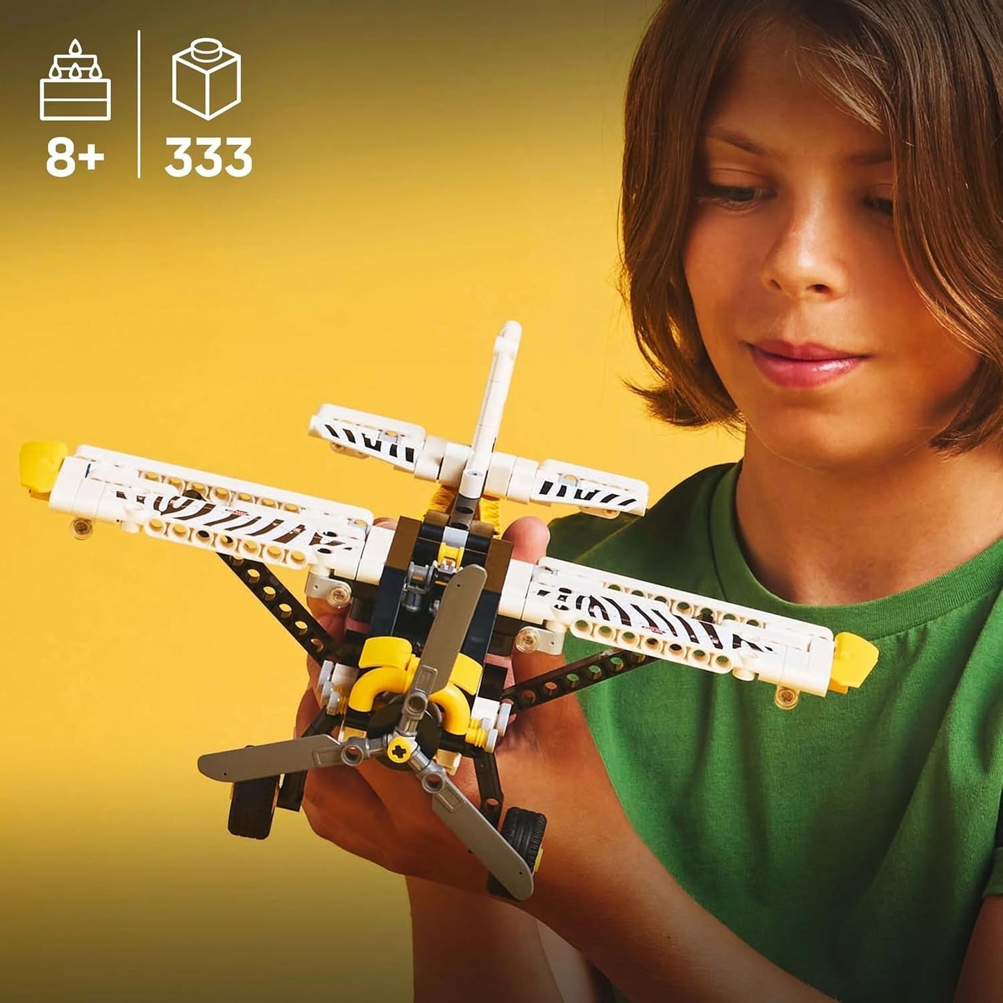 LEGO Technic Zabawka do budowania samolotu ze śmigłem dla dzieci Prezent dla chłopców i dziewcząt 8-letni 4-cylindrowy silnik tłokowy z obrotowym śmigłem Model samolotu 42198 Zestawy do budowania Besuche den LEGO-Store