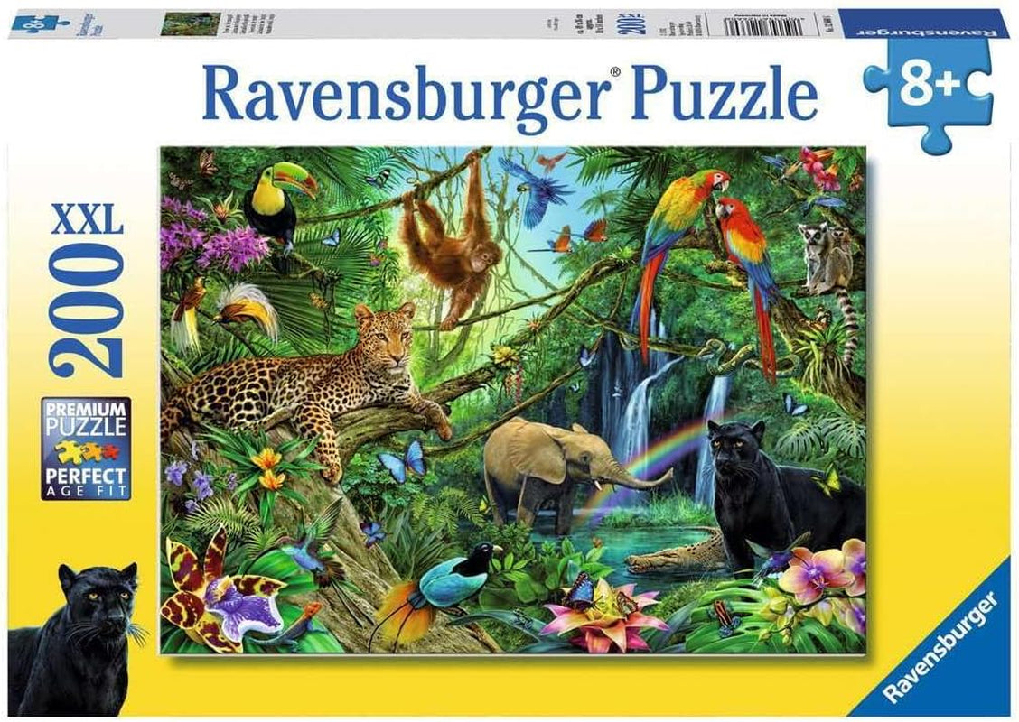 Ravensburger Puzzle dla dzieci - 12660 Zwierzęta w dżungli - Puzzle ze zwierzętami dla dzieci od 8 lat zawierające 200 elementów w formacie XXL Puzzle Naty Shop Domyślny tytuł