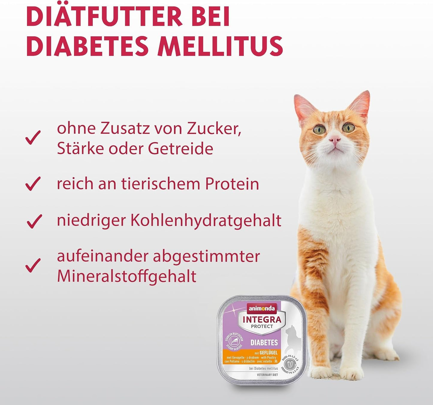 animonda INTEGRA PROTECT Cukrzyca z Drobiem (16 x 100 g), mokra karma dla kotów chorych na cukrzycę, dietetyczna karma dla kotów chorych na cukrzycę, mokra karma bez cukru