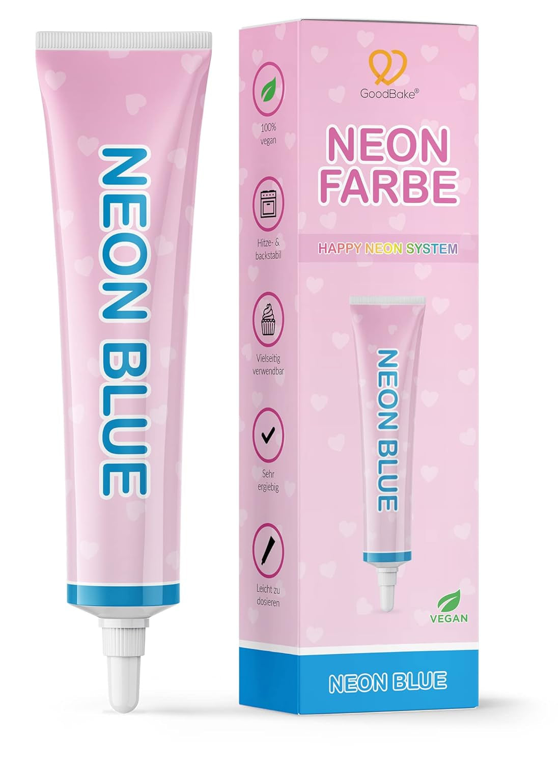 Goodbake Neonlebensmittelfarben 6 Farben Set – Intensywny Lebensmittelfarbe – Lebensmittelfarbpaste – Zum Einfärben Von Torten, Fondant, Buttercreme Uvm. – 100% wegańskie Naty Sklep Neon Blau
