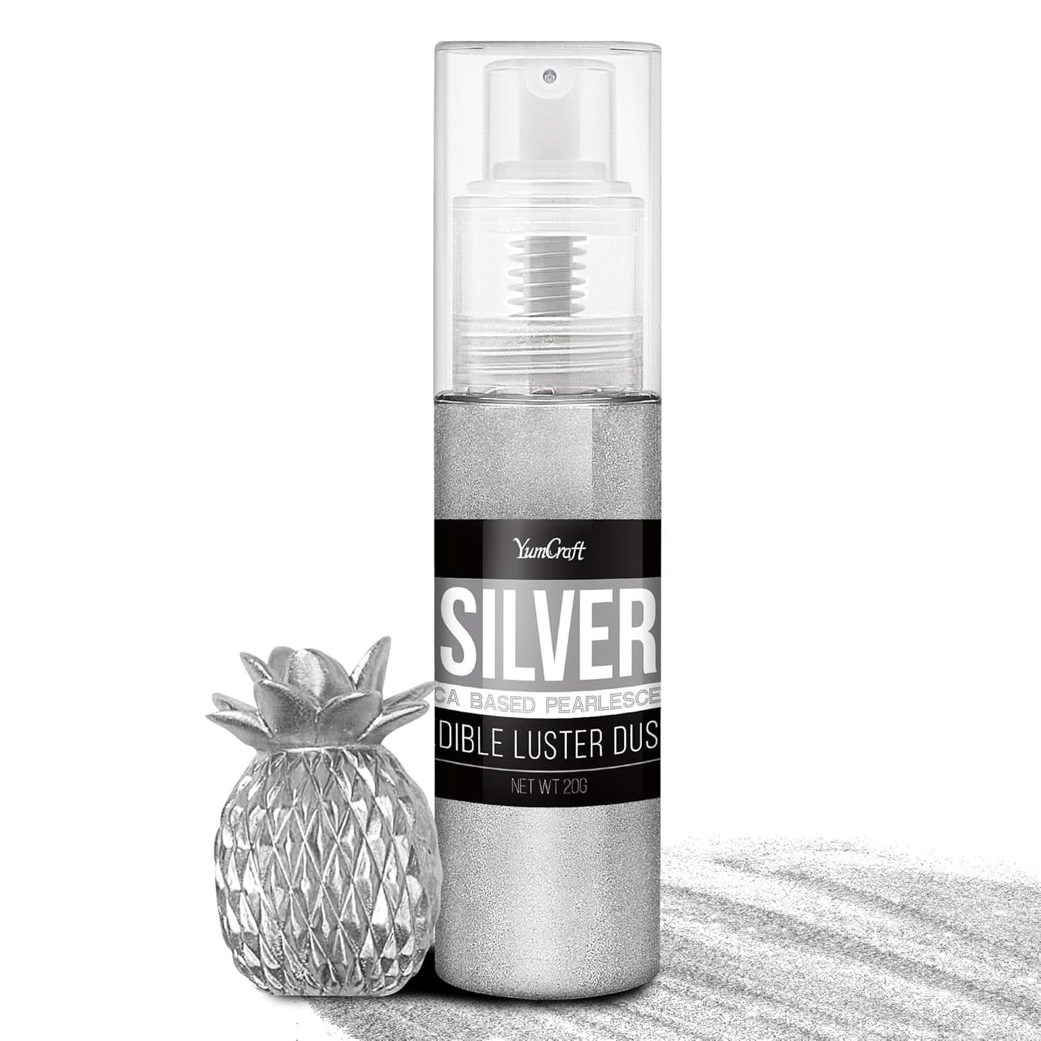 Jadalny spray z brokatem, 20 gramów Naty Shop Silver