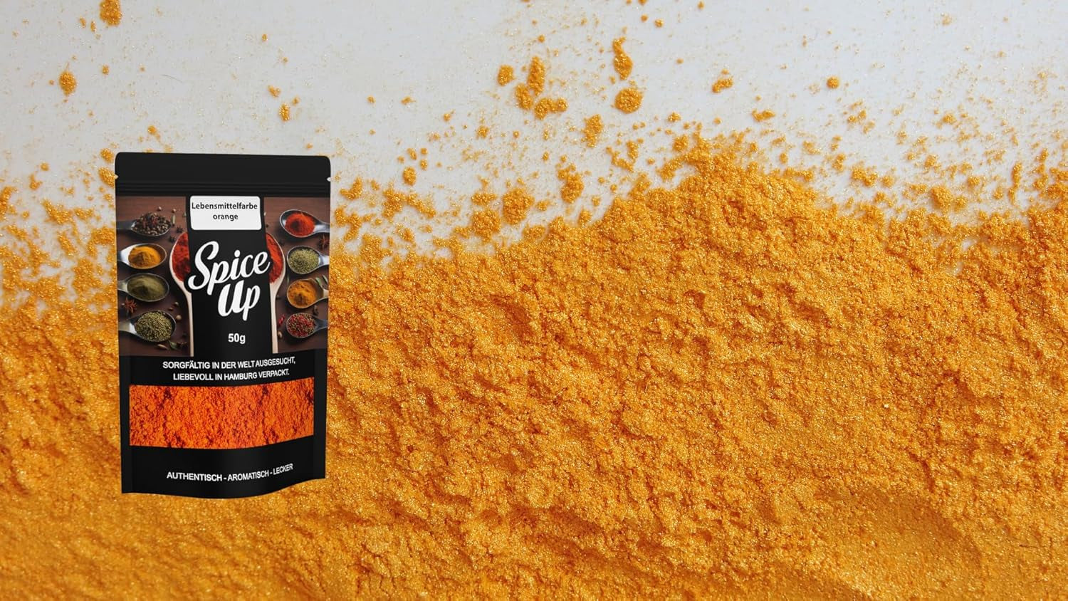Spice up Orange Food Coloring 50G – Pomarańczowy barwnik spożywczy 50G – Jasny proszek koloryzujący do pomysłów kuchennych i wypieków – Do deserów, napojów, curry i kreatywnych dekoracji – Wegańskie i bez sztucznych dodatków