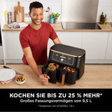 Ninja Foodi AF400EUCP MAX Dwustrefowa frytkownica powietrzna, frytkownica 9,5 l, 2 komory, ze szczypcami, powłoka nieprzywierająca Sprzęt AGD Naty Shop