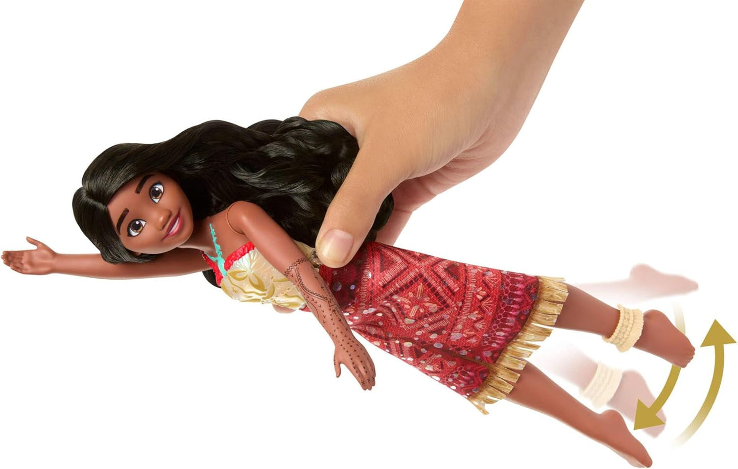 Mattel Toys Disney Moana 2 Tautai Moana Modna lalka do pływania z 2 akcesoriami, góra i nogi zmieniające kolor do pływania inspirowane filmem JFF09