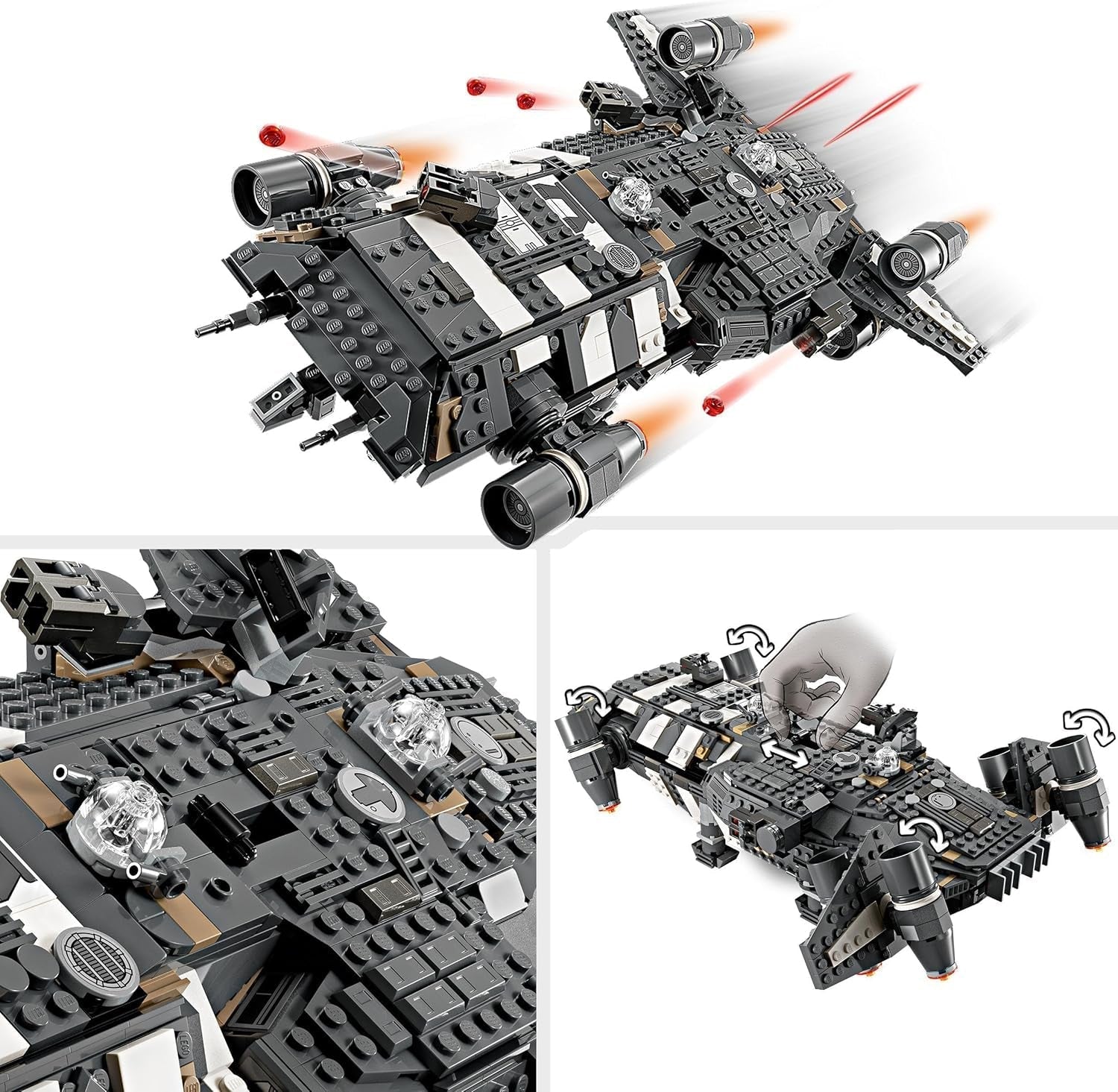 LEGO Star Wars: Skeleton Crew Onyx Cinder, zabawka ze statkiem kosmicznym do zbudowania i kolekcjonerska dla chłopców i dziewcząt z 5 postaciami, pomysł na prezent dla fanów od 10 lat 75374 Zestawy do budowania Besuche den LEGO-Store