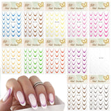 12 Stück French Tip Nagelsticker Selbstklebend Bunte French Nails Schablone Nagelaufkleber Naklejki do paznokci Nageldesign DIY Nägel Zubehör(12 Farben)