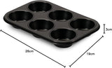 , Forma 6 muffinów 18,5x27cm, czarna Formy i blachy do pieczenia Naty Shop