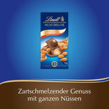 Czekolada Lindta | NUT DELUXE Batonik czekoladowy z mlekiem i migdałami | 110g | Czekolada mleczna z prażonymi migdałami w gładkim kremie migdałowym | Batonik czekoladowy