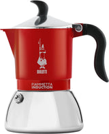 Indukcyjny ekspres do kawy Bialetti Fiammetta, 2 filiżanki (100 ml), odpowiedni do wszystkich rodzajów płyt grzewczych, elegancki wygląd, czarny