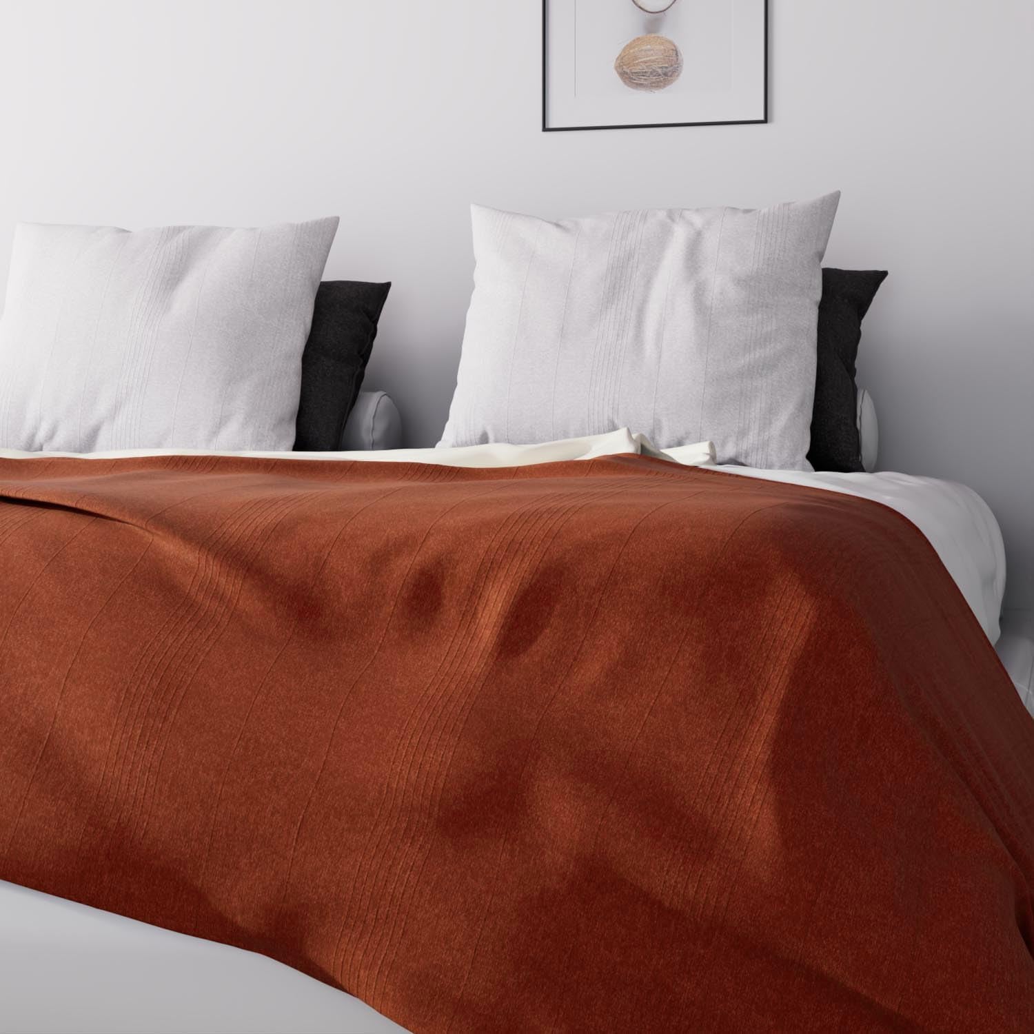 Soleil D'Ocre, Adele, narzuta, narzuta na sofę, bawełna, ceglasty, 220 x 240 cm Łóżka i koce Besuche den Soleil d'ocre-Store