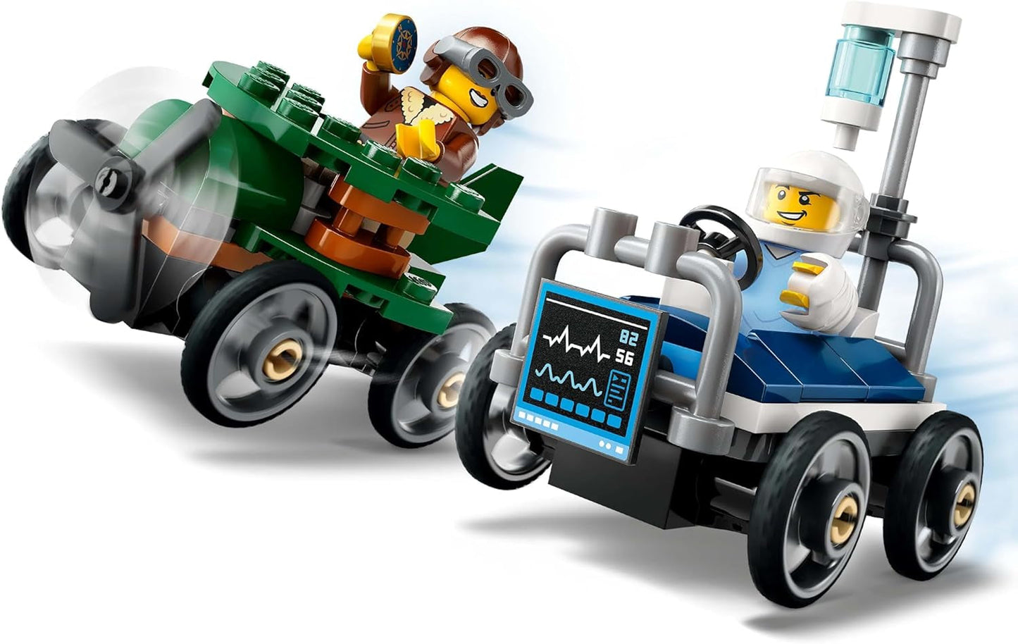 Samolot LEGO City kontra samolot Zestaw samochodu wyścigowego na łóżku szpitalnym - Mydelniczka dla chłopców i dziewcząt od 5 lat - Zestaw do budowania z 2 minifigurkami - Prezent urodzinowy i świąteczny 60459 Zestawy do budowania Besuche den LEGO-Store
