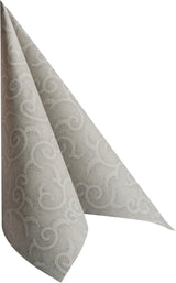 Papstar, 50 serwetek „ROYAL Collection” 1/4-krotnie 40 cm x 40 cm szare „Casali”, #84889 (2 sztuki w opakowaniu)