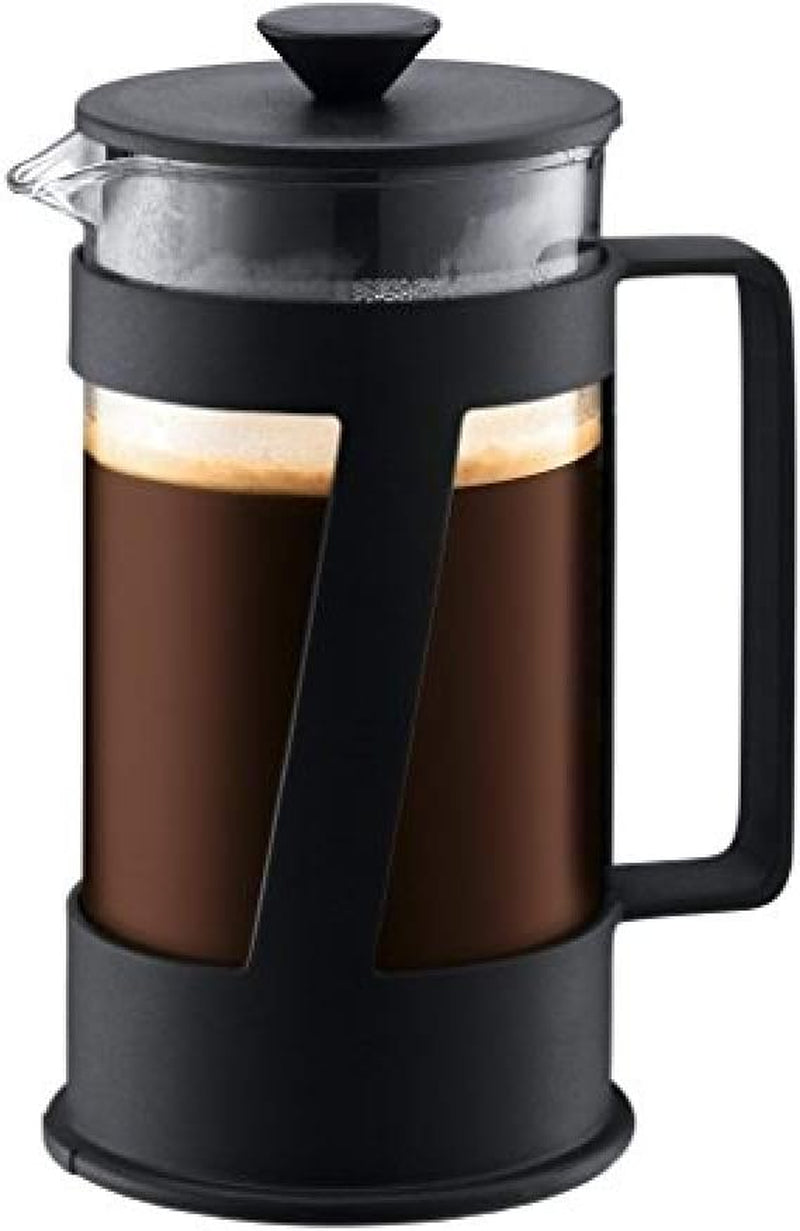 Ekspres do kawy Bodum CREMA (system French Press, stały filtr ze stali nierdzewnej, nasadka zabezpieczająca, 0,5 litra) czarny