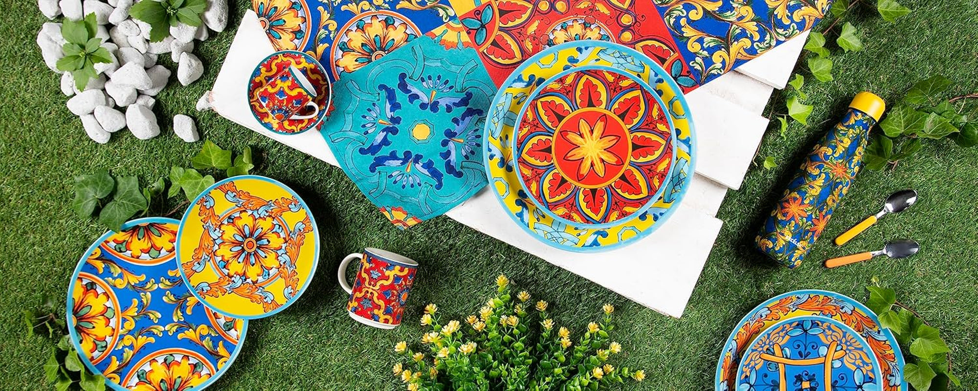 Excelsa Trinacria Teller-Set, 18-teilig, Porzellan i Keramik