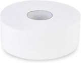 Dwuwarstwowy papier toaletowy Quicky Jumbo, średnica 25 cm, jasnobiały, wytłoczony w drobne kropki, 6 rolek - chłonny i odporny na rozdarcie, zapewniający maksymalną higienę, idealny dla instytucji publicznych i przemysłu