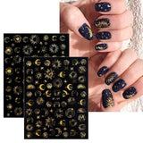 JMEOWIO Nagelsticker Mond Stern Sonne 10 Blatt Nail Art Naklejka Selbstklebend Nagelaufkleber Bunt Dekoration Nageldesign Zubehör