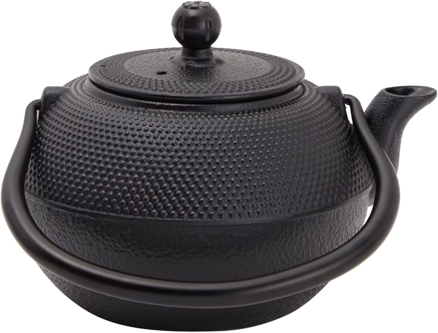 Japoński zestaw do herbaty Juvale z żeliwnym czajnikiem (1200 ml), spodkiem i 2 filiżankami, zestaw do herbaty w stylu Tetsubin, czarny