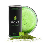 Moya Matcha organiczna zielona herbata w proszku | 100 g tradycyjna ceremonia jakość 30 g | Organicznie uprawiane i zbierane w Uji w Japonii | Idealne do picia z wodą, matcha latte, koktajlami i lemoniadami