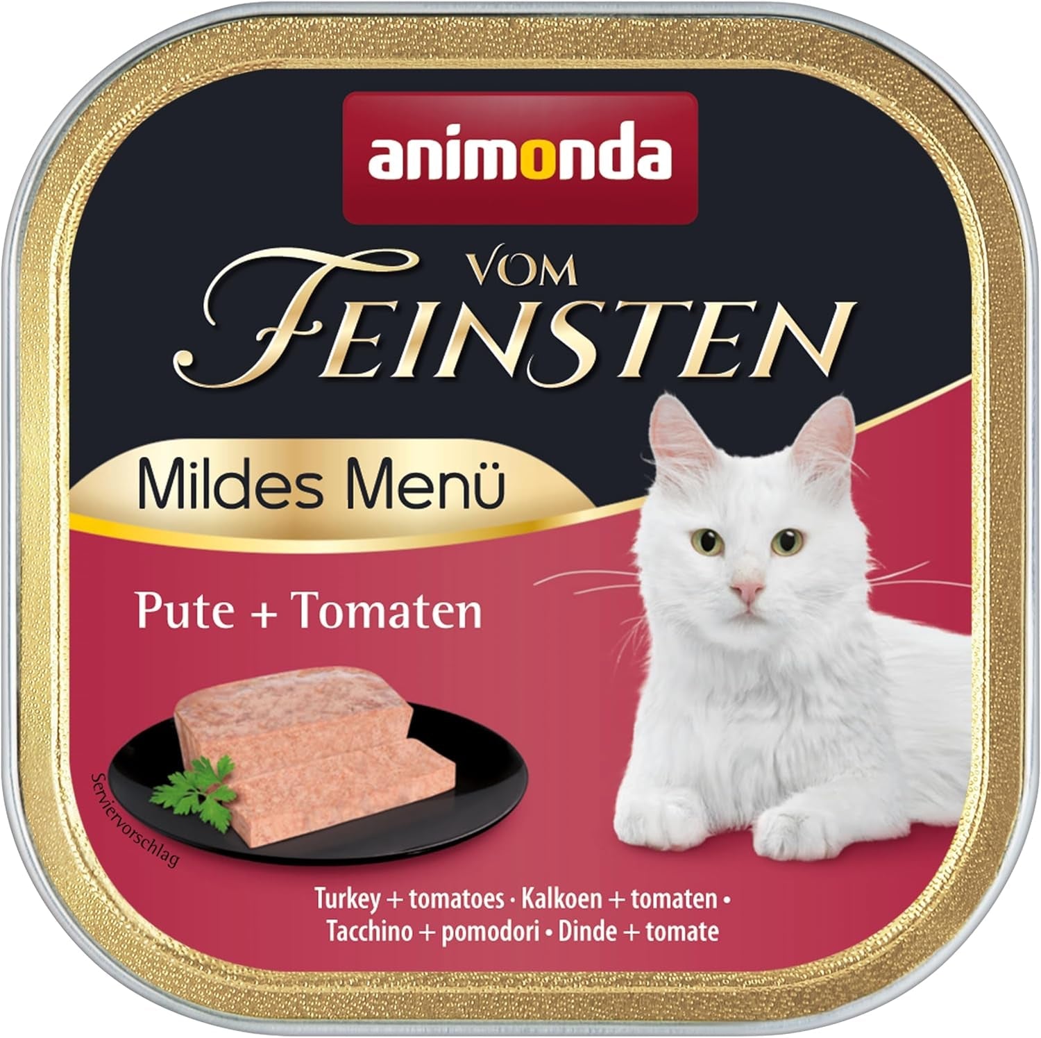 animonda vom Feinsten Mild Menu Mild Variety (32 x 100g), bez zbóż, bez cukru, mokra karma dla kotów, lekkostrawna karma z mięsem indyka