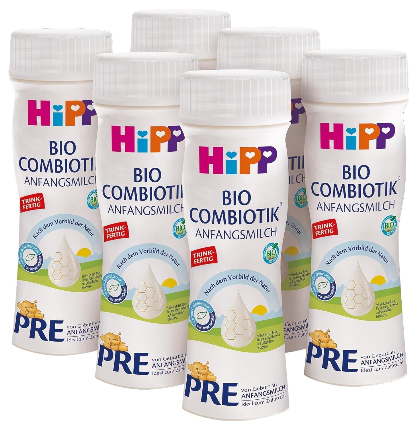 HiPP PRE Organiczna formuła kombiotyczna gotowa do spożycia (6 x 200 ml) Mleko dla niemowląt od urodzenia Zawiera wyłącznie laktozę jako węglowodany Best Organic