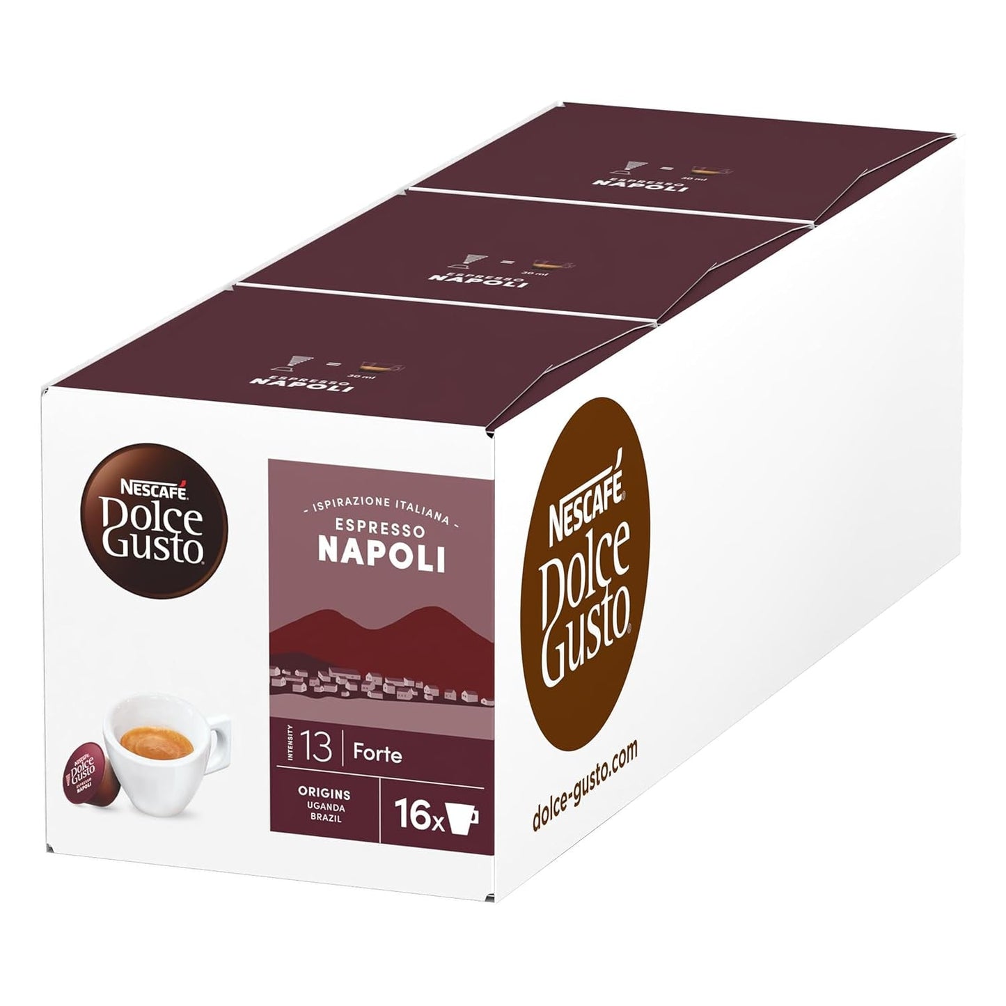 NESCAFÉ DOLCE GUSTO Inspirazione Italiana Espresso Napoli Kaffeekapseln 3-pak (3 x 16 Kapseln)