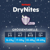 Chłonne pieluszki na noc DryNites dla chłopców 4–7 lat (17–30 kg), duże opakowanie miesięczne, 64 szt.