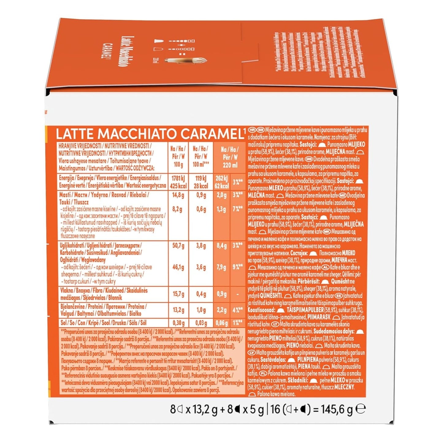 NESCAFÉ DOLCE GUSTO Latte Macchiato Caramel Kaffeekapseln 3-pak (3 x 16 Kapseln)