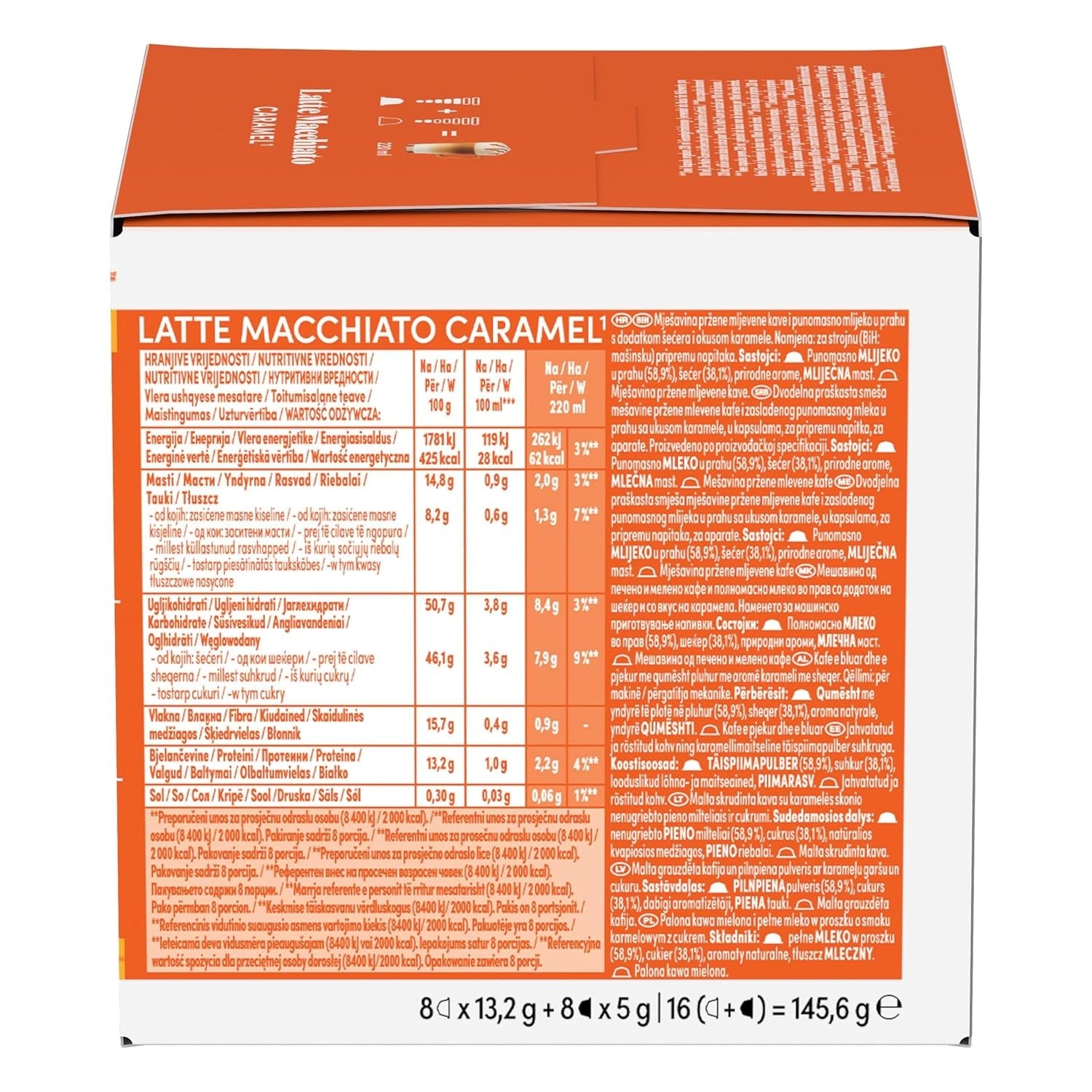 NESCAFÉ DOLCE GUSTO Latte Macchiato Caramel Kaffeekapseln 3-pak (3 x 16 Kapseln)