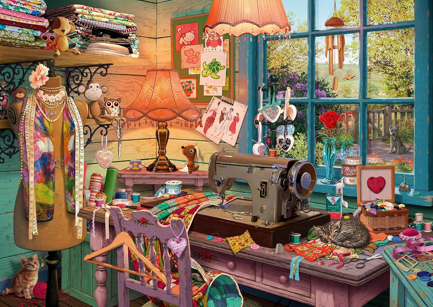 Schmidt Spiele 59654 Sekretne puzzle, W szwalni, puzzle 1000 elementów Puzzle Naty Shop