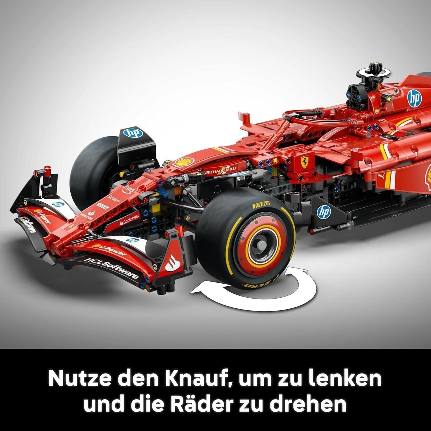 LEGO Technic Ferrari SF-24 F1 Race Car - Model samochodu dla dorosłych - Zestaw kolekcjonerski Formuły 1 - silnik V6, skrzynia biegów, układ kierowniczy i DRS w skali 1:8 - Prezent dla fanów sportów motorowych i samochodów wyścigowych 42207 Zestawy do budowania Beuche den LEGO-Store