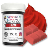 Barwnik spożywczy Sugarflair Colourflex Extra Paste czerwony - Jadalny barwnik spożywczy do śmietany, czekolady, pasty cukrowej, lukru, kremówki, mieszanek do ciast, ciast i nie tylko - 25g