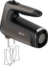 Mikser ręczny Tefal HT650E Power Mix Silence | 600 W | Sterownik zmiennej prędkości | Funkcja Turbo-Und Auswurf | Silnik do ekstremalnej rekreacji | Zawiera 2 Rührbesen i 2 Knethaken | Sklep z pszenicą Kitchen Naty
