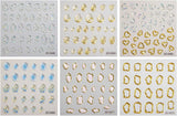 JMEOWIO 6 Blatt 3D Nagelsticker Goldene Unregelmäßige Geometrysche Nail Art Naklejka Selbstklebend Nagelaufkleber 5D Stereoskopisch Dekoration Nageldesign Zubehör