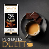 Lindt Excellence 78-procentowy batonik kakaowy - Intensywność kakaowa Trwałość Wegański batonik 100g Idealny prezent