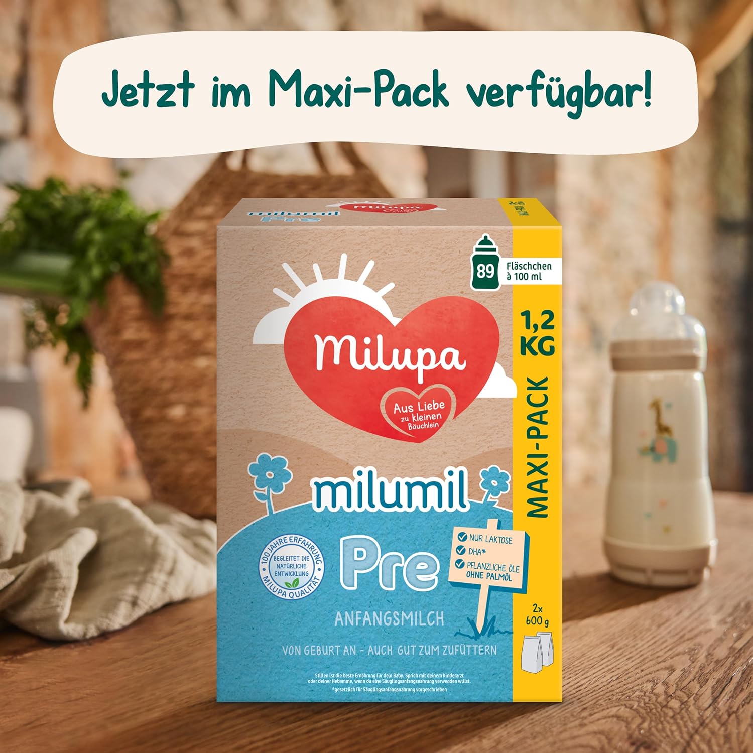 Milupa Milumil Pre, Mleko w proszku dla niemowląt - Z ważnymi składnikami odżywczymi i bez oleju palmowego - 800 g Naty Shop