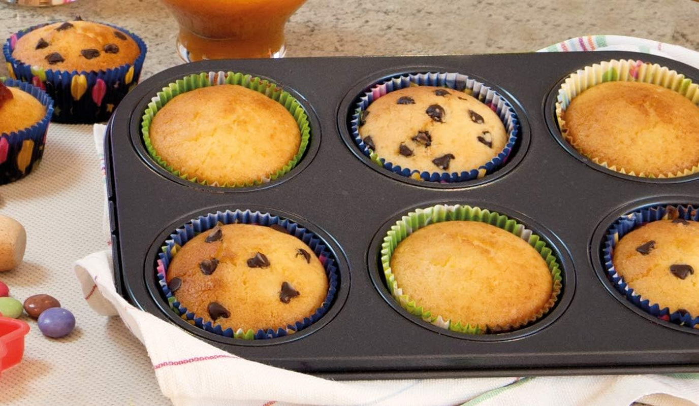 , Forma 6 muffinów 18,5x27cm, czarna Formy i blachy do pieczenia Naty Shop