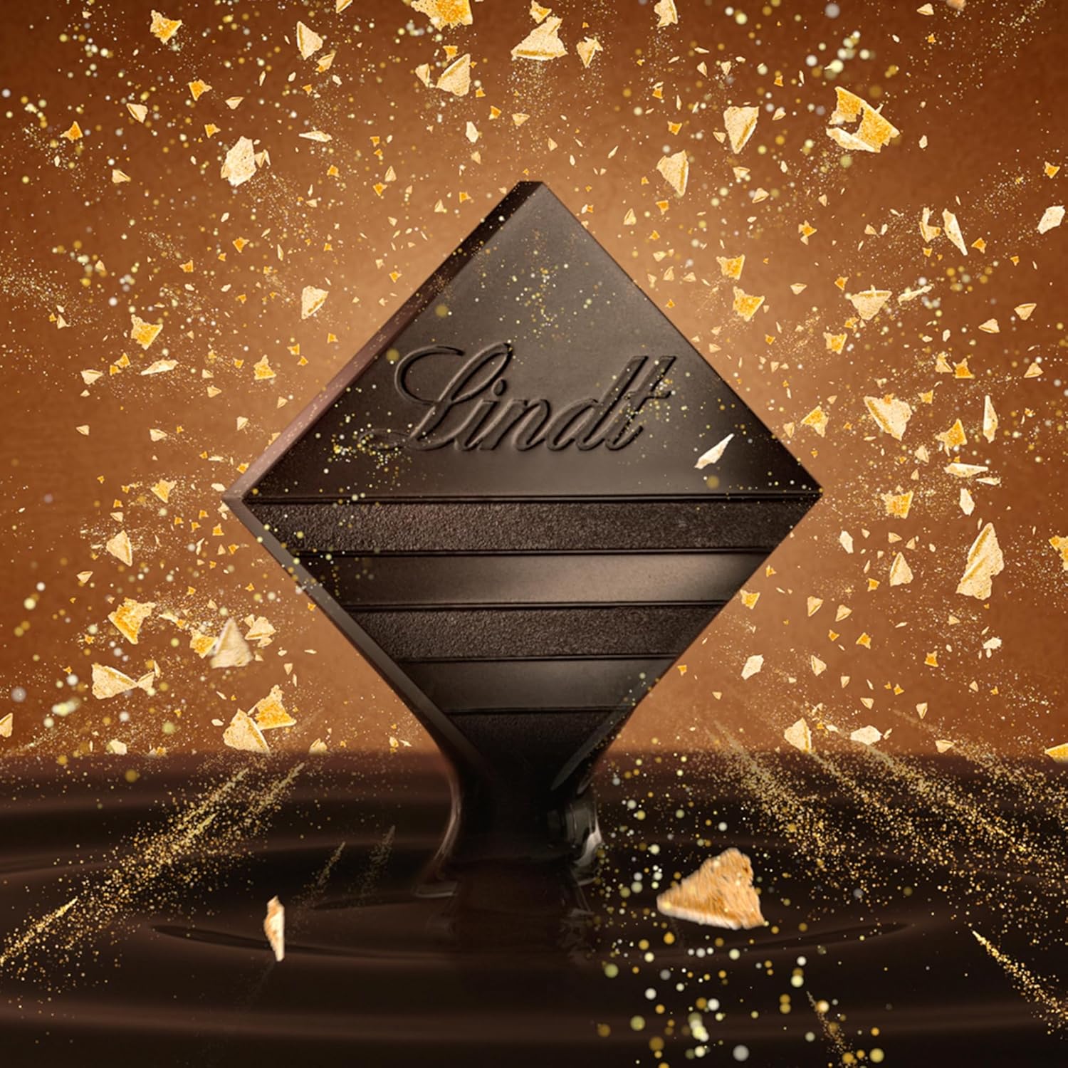 Lindt EXCELLENCE Kawałki Ciasta Z Cekinami I Karmelem - Delikatna ciemna czekolada o intensywnym smaku kakao