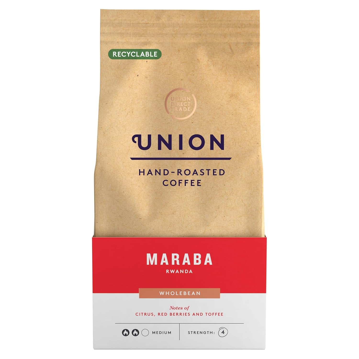 Kawa ręcznie palona Union, Maraba, Rwanda, całe ziarna, 200 g