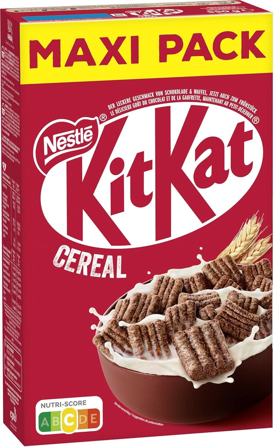 Nestlé KITKAT Płatki śniadaniowe, chrupiące płatki śniadaniowe z waflami KitKat, opakowanie 8 x 550 gramów Płatki Naty Shop